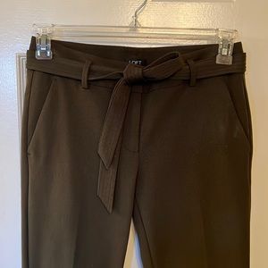 The Loft Tailored High Waisted Cropped Pants in dark green